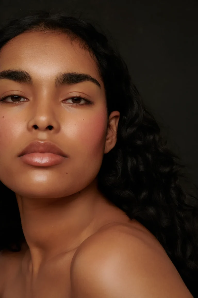 Soft contour editorial beauty makeup portrait by Liz Patey